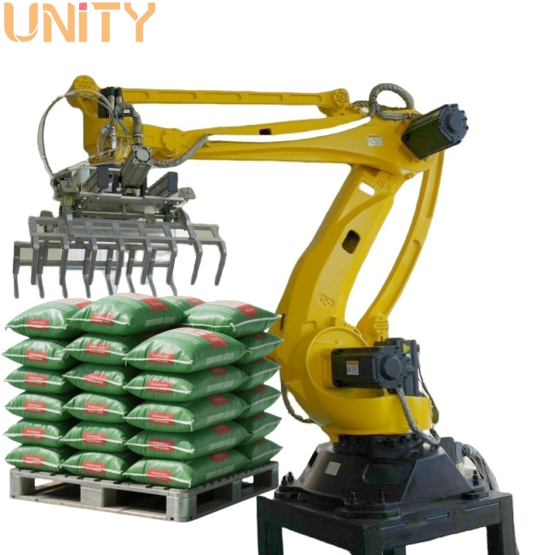 ໂຮງງານຜະລິດອັດຕະໂນມັດ Palletizing ຫຸ່ນຍົນ 50KG 180KG ອັດຕະໂນມັດ Palletizer ສໍາລັບ Palletizing Cartons / ຖົງ / ແຜ່ນໂລຫະ